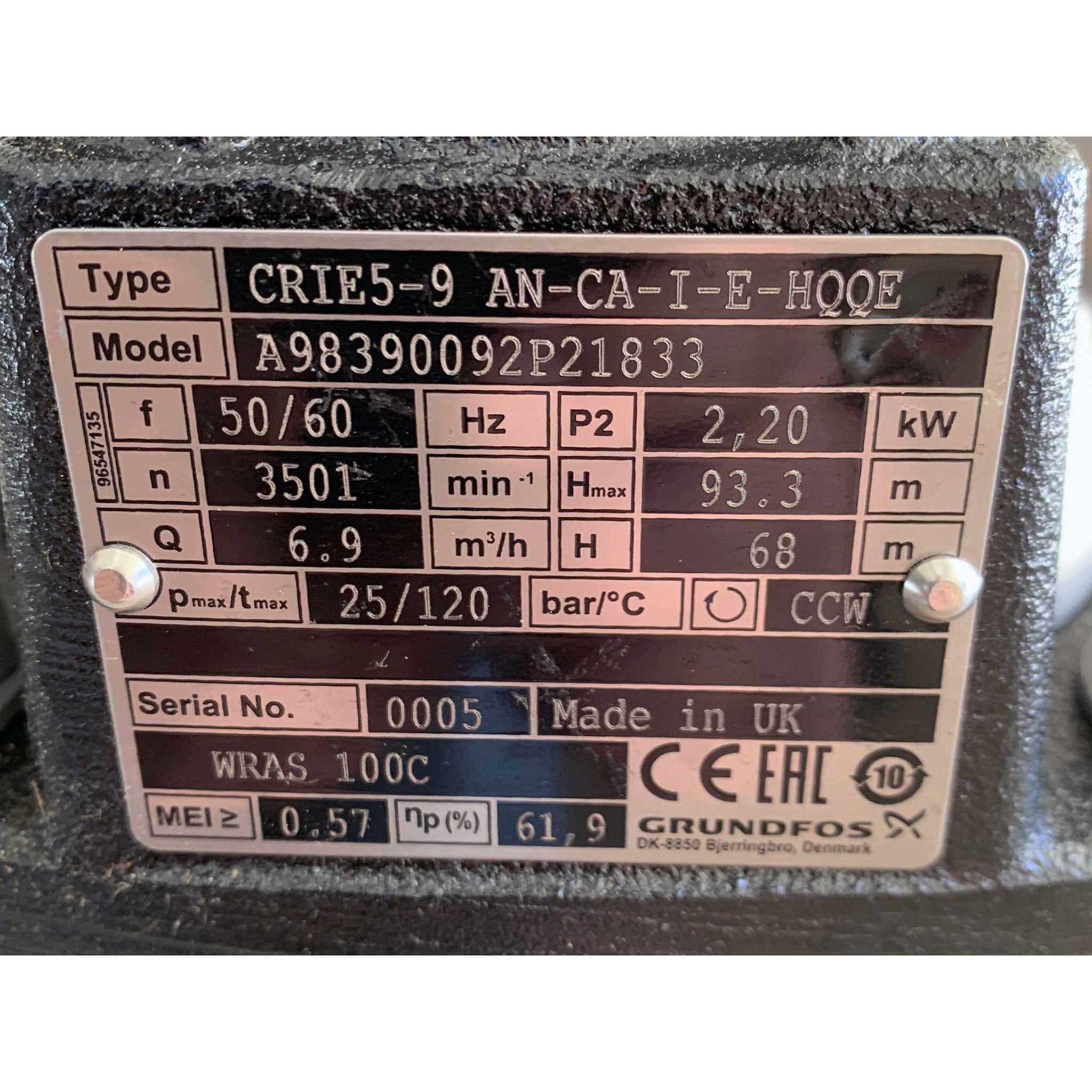 Grundfos Multistage Centrifugal Pump part number  - ppdistributors