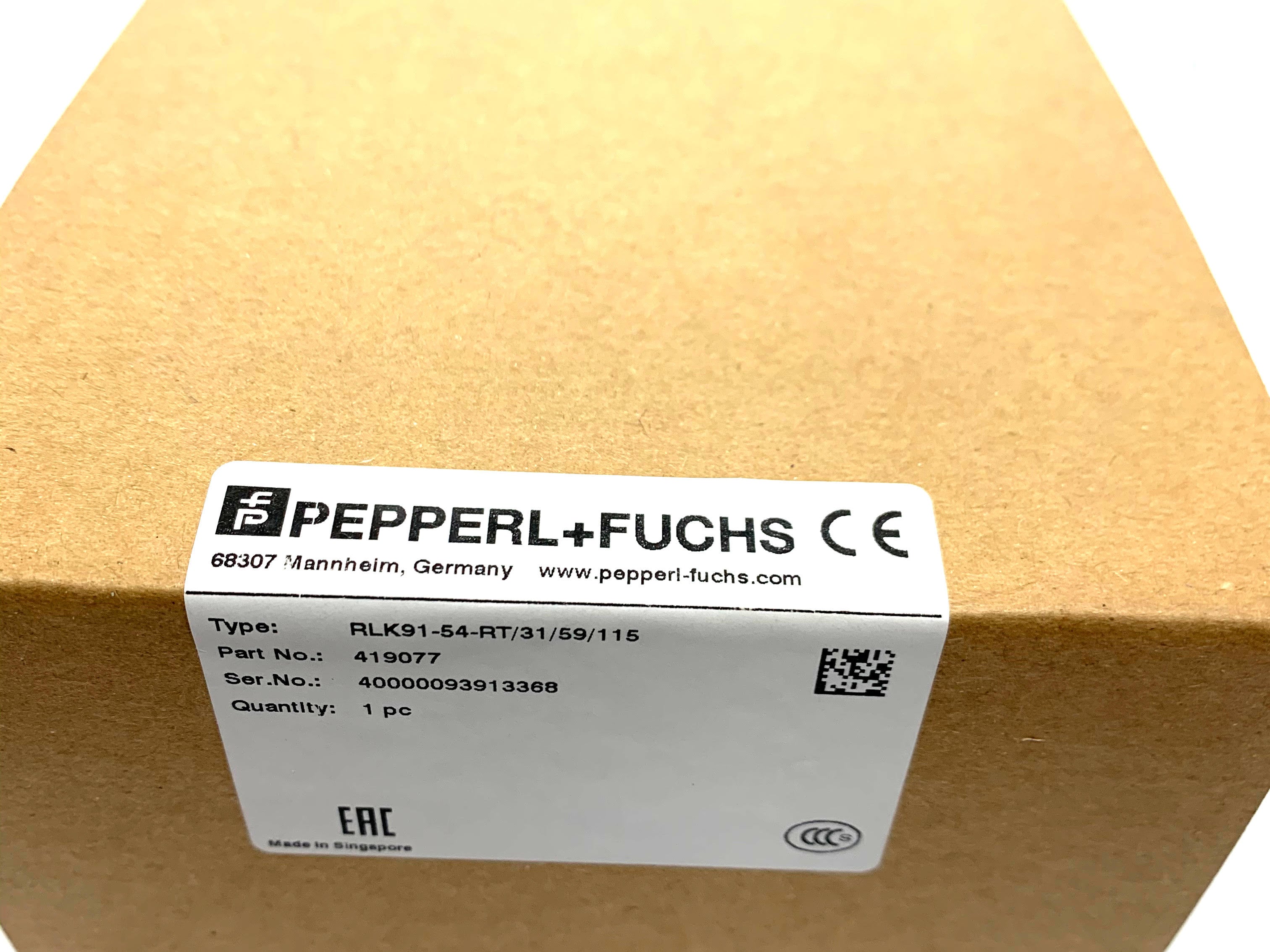 Pepperl + Fuchs Retro Reflective Sensor RLK91-54-RT/31/59/115 - ppdistributors